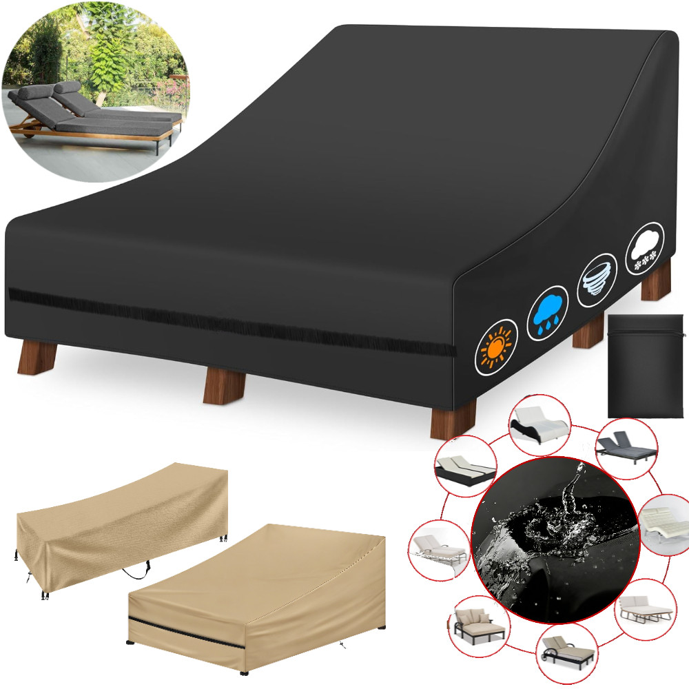 Outdoor Furniture Lounge Chair - Waterproof Double/Single Wide Patio Chaise Lounge