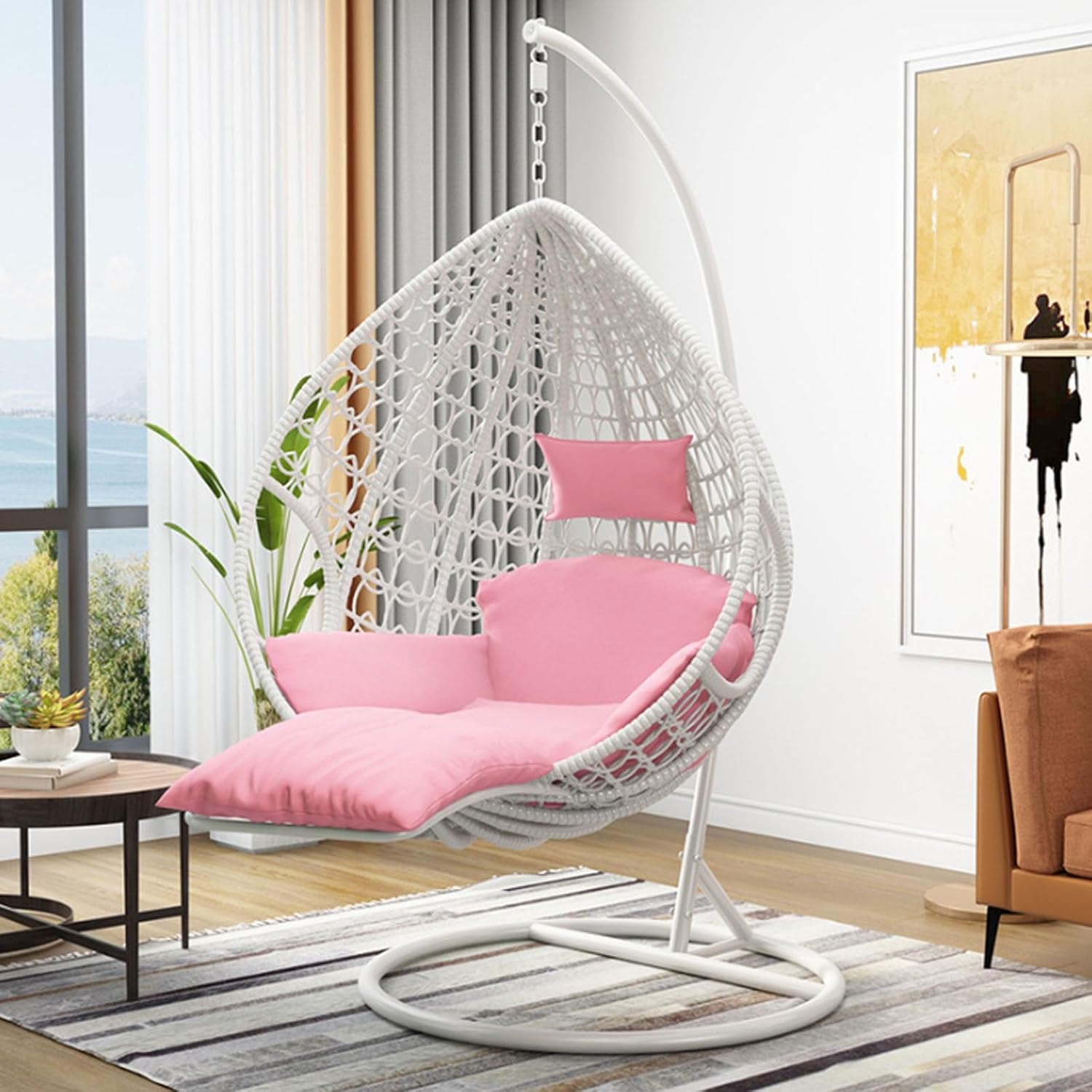 Outdoor Furniture Egg Chair - PE Rattan Hanging Egg Chair with