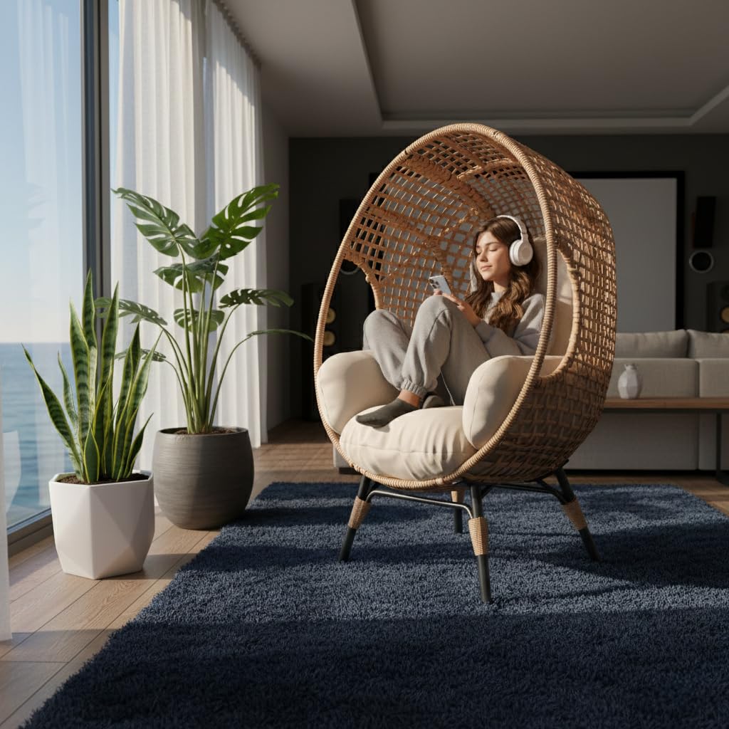 Elegant Arc Back Hanging Egg C - Outdoor Furniture Egg Chair recension och pris