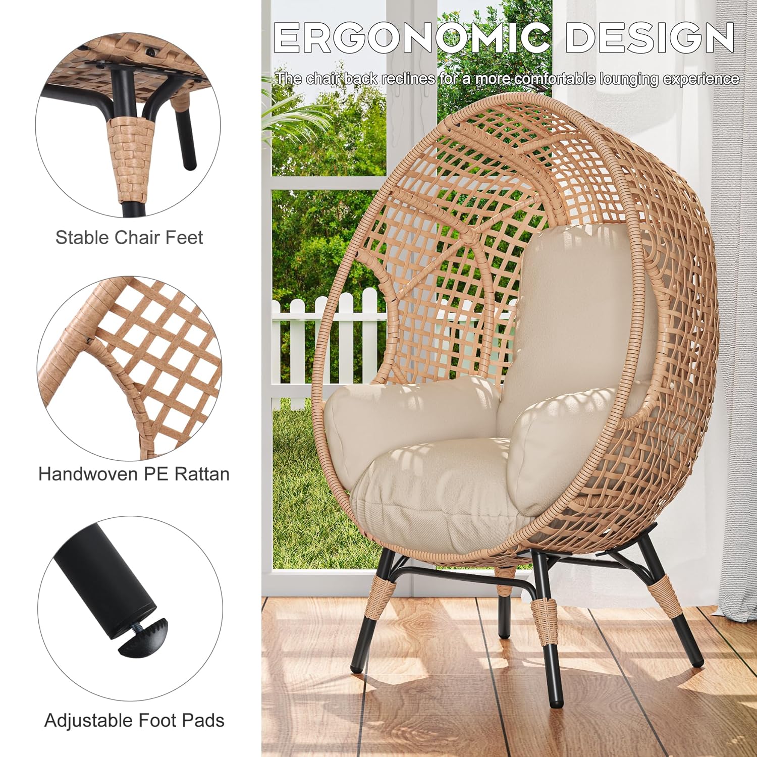 Elegant Arc Back Hanging Egg C - Outdoor Furniture Egg Chair recension och pris