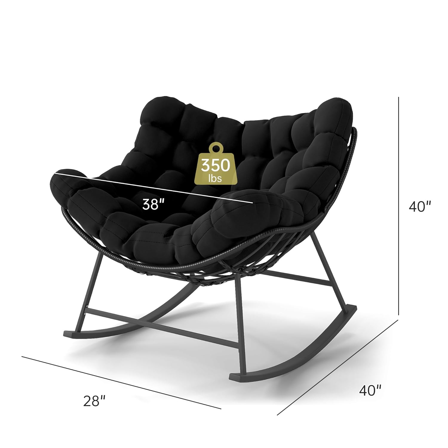 Oversized Papasan Rocking Chai - Outdoor Furniture Egg Chair recension och pris