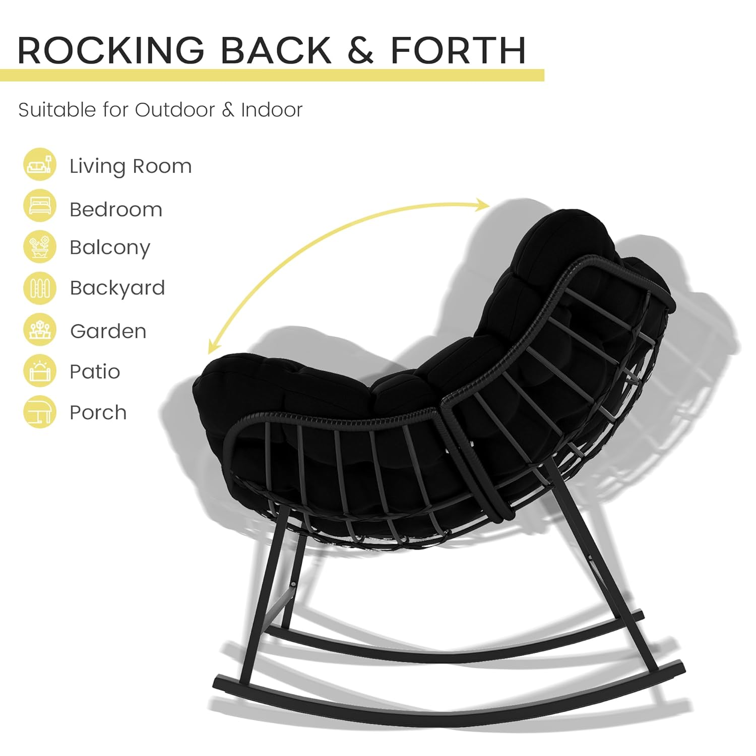 Oversized Papasan Rocking Chai - Outdoor Furniture Egg Chair recension och pris